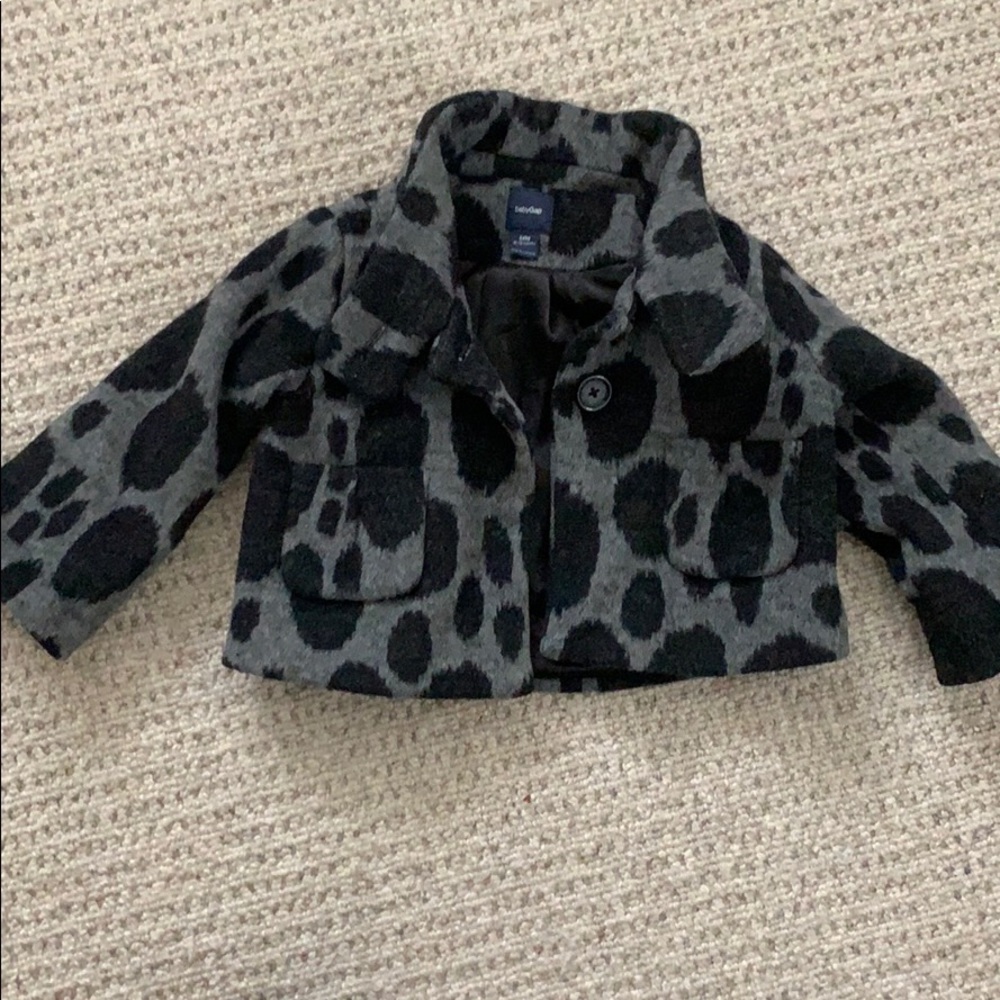 Baby Gap Bleecker Wool Animal Print Peacoat